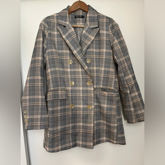 Nasty Gal Plaid Boyfriend Blazer - Picture 1 of 3